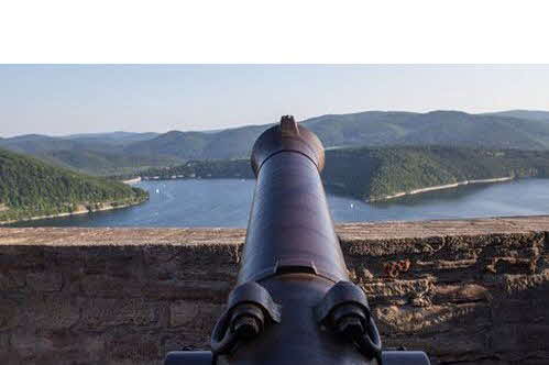 Blick auf dem See vom Schloss Waldeck